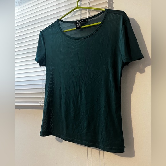 Mesh Sheer Top Deep Sea/Forest Green - Picture 2 of 8